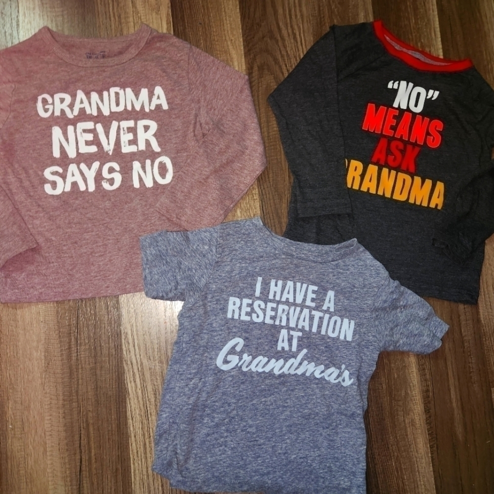 Lot of (3) Toddler size 2T Ask Grandma, Grandma never says No! Shirts  Unisex
